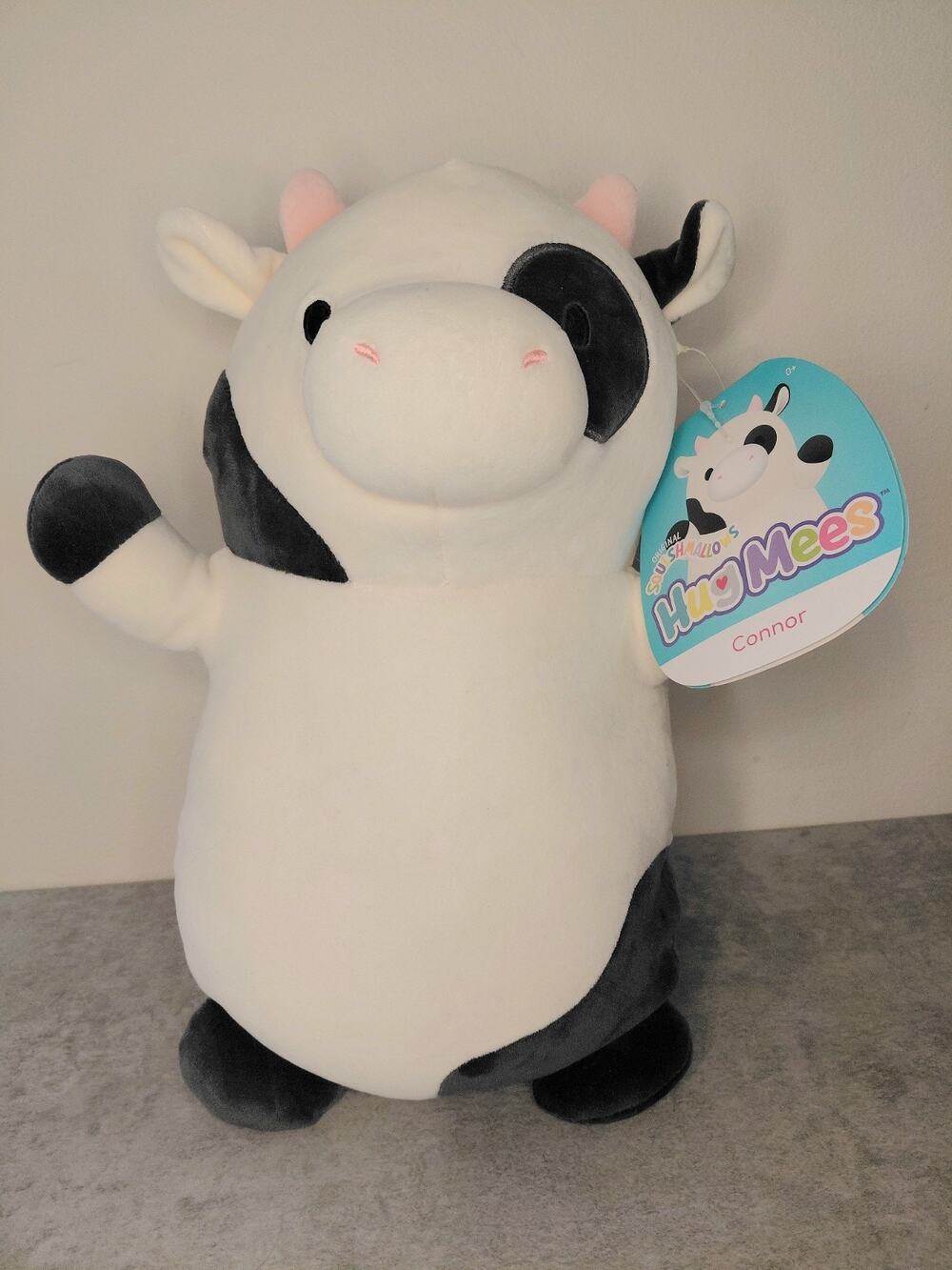 NWT Squishmallows 13-14 Inch Connor the Cow Hug Mees Plush Kellytoy Authentic